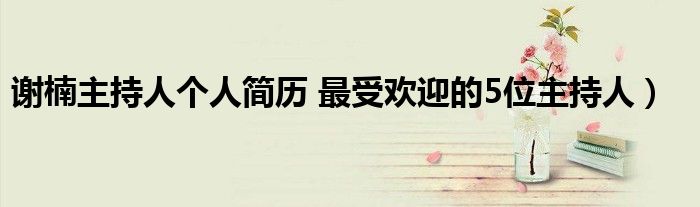 谢楠主持人个人简历 最受欢迎的5位主持人)