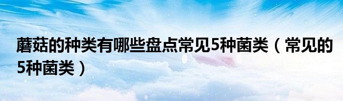 蘑菇的种类有哪些盘点常见5种菌类(常见的5种菌类)