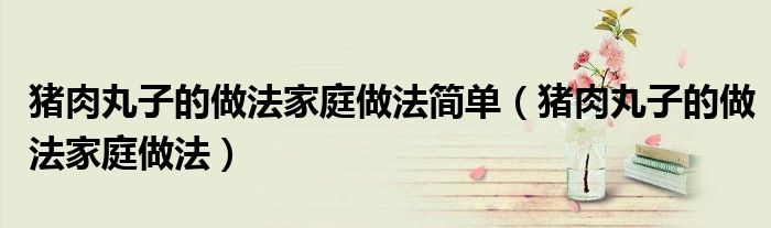 猪肉丸子的做法家庭做法简单(猪肉丸子的做法家庭做法)