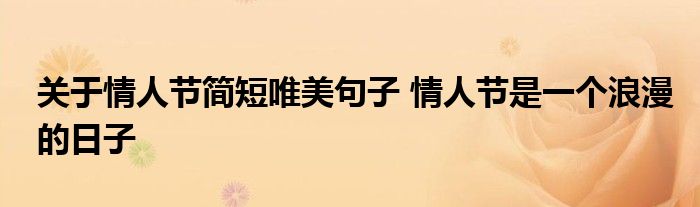 关于情人节简短唯美句子 情人节是一个浪漫的日子