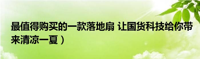 最值得购买的一款落地扇 让国货科技给你带来清凉一夏)