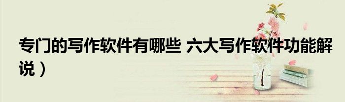 专门的写作软件有哪些 六大写作软件功能解说)