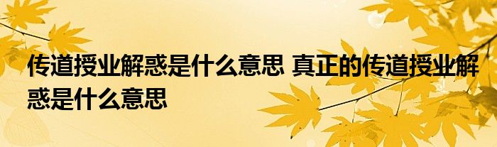 传道授业解惑是什么意思 真正的传道授业解惑是什么意思