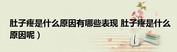 肚子疼是什么原因有哪些表现 肚子疼是什么原因呢)