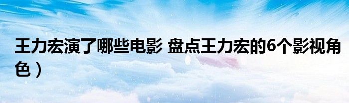 王力宏演了哪些电影 盘点王力宏的6个影视角色)