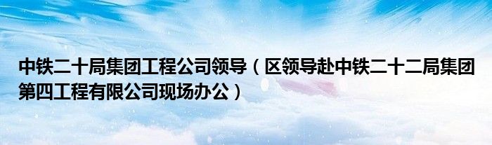 中铁二十局集团工程公司领导(区领导赴中铁二十二局集团第四工程有限公司现场办公)