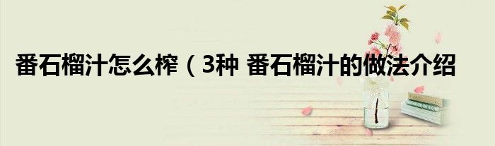 番石榴汁怎么榨(3种 番石榴汁的做法介绍