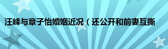 汪峰与章子怡婚姻近况(还公开和前妻互撕