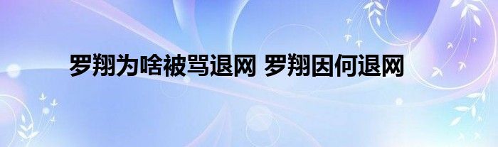 罗翔为啥被骂退网 罗翔因何退网