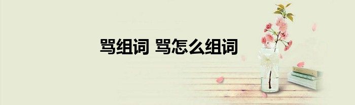 骂组词 骂怎么组词