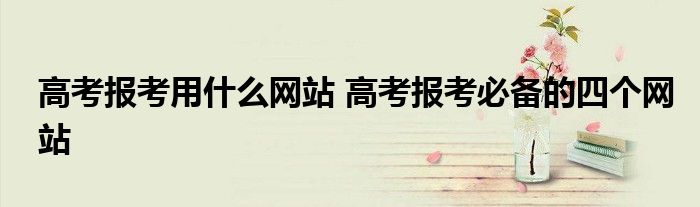 高考报考用什么网站 高考报考必备的四个网站