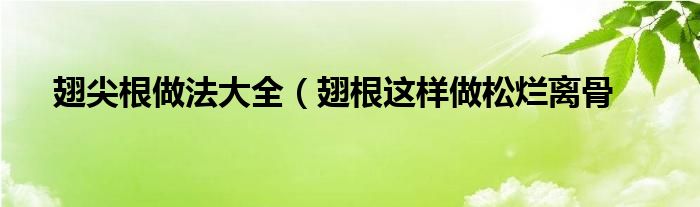 翅尖根做法大全(翅根这样做松烂离骨