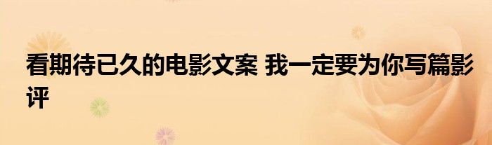 看期待已久的电影文案 我一定要为你写篇影评