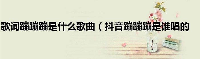 歌词蹦蹦蹦是什么歌曲(抖音蹦蹦蹦是谁唱的