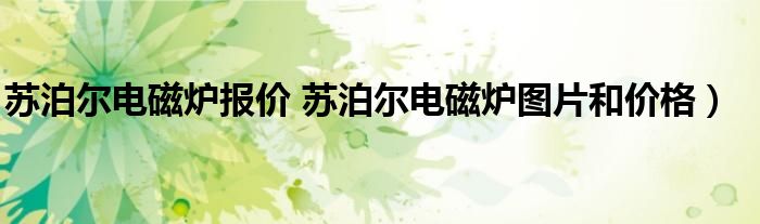 苏泊尔电磁炉报价 苏泊尔电磁炉图片和价格)