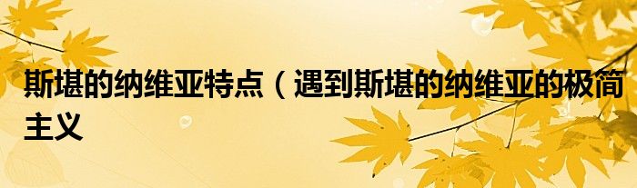 斯堪的纳维亚特点(遇到斯堪的纳维亚的极简主义