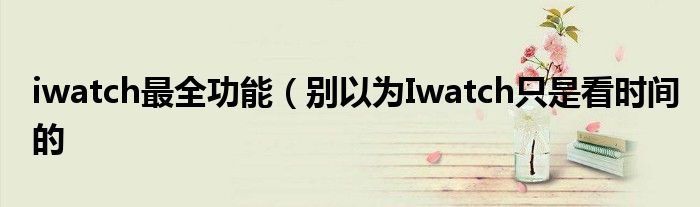 iwatch最全功能(别以为Iwatch只是看时间的