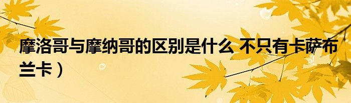 摩洛哥与摩纳哥的区别是什么 不只有卡萨布兰卡)