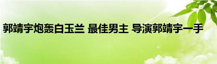 郭靖宇炮轰白玉兰 最佳男主 导演郭靖宇一手