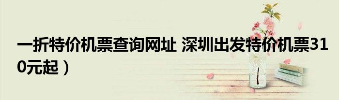 一折特价机票查询网址 深圳出发特价机票310元起)