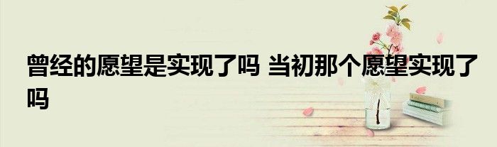 曾经的愿望是实现了吗 当初那个愿望实现了吗