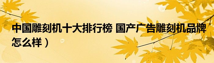 中国雕刻机十大排行榜 国产广告雕刻机品牌怎么样)