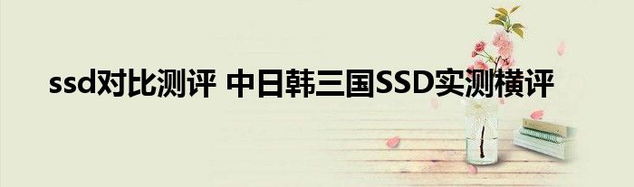 ssd对比测评 中日韩三国SSD实测横评