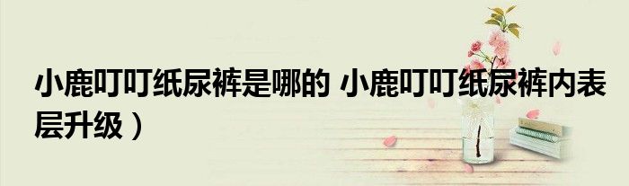 小鹿叮叮纸尿裤是哪的 小鹿叮叮纸尿裤内表层升级）