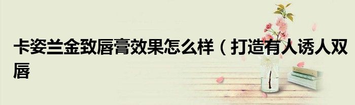 卡姿兰金致唇膏效果怎么样(打造有人诱人双唇