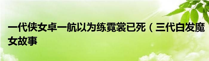 一代侠女卓一航以为练霓裳已死(三代白发魔女故事