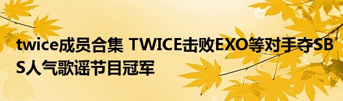 twice成员合集 TWICE击败EXO等对手夺SBS人气歌谣节目冠军
