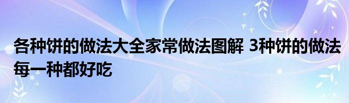 各种饼的做法大全家常做法图解 3种饼的做法每一种都好吃