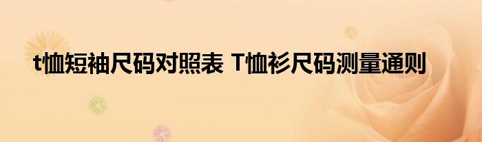t恤短袖尺码对照表 T恤衫尺码测量通则