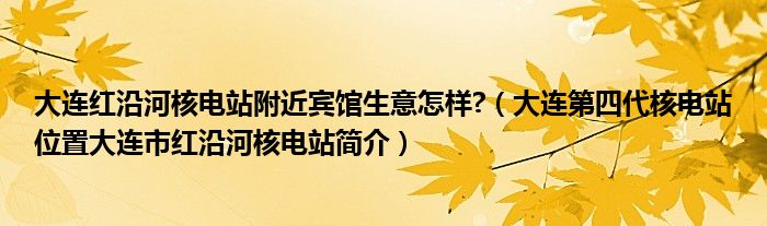 大连红沿河核电站附近宾馆生意怎样?(大连第四代核电站位置大连市红沿河核电站简介)