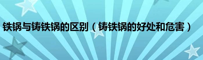 铁锅与铸铁锅的区别(铸铁锅的好处和危害)