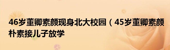 46岁董卿素颜现身北大校园(45岁董卿素颜朴素接儿子放学