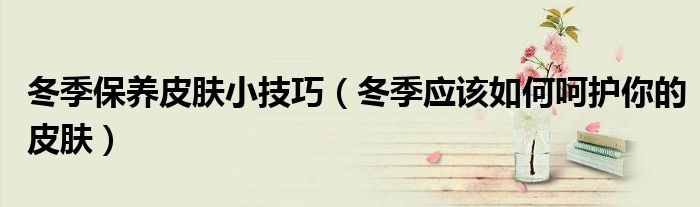 冬季保养皮肤小技巧(冬季应该如何呵护你的皮肤)
