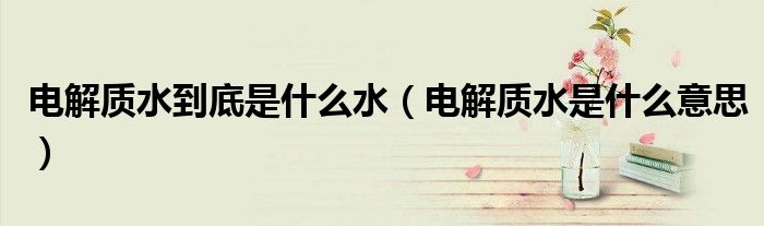 电解质水到底是什么水(电解质水是什么意思)