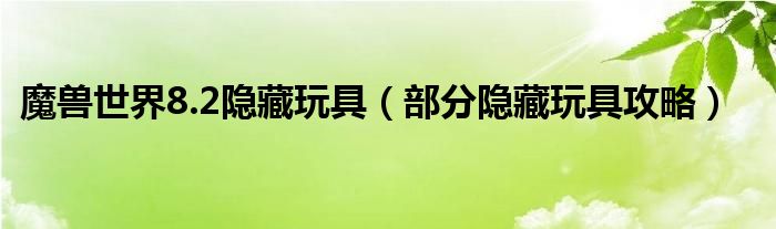 魔兽世界8.2隐藏玩具(部分隐藏玩具攻略)