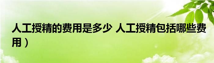 人工授精的费用是多少 人工授精包括哪些费用)