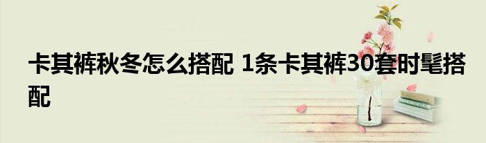 卡其裤秋冬怎么搭配 1条卡其裤30套时髦搭配