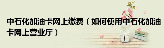 中石化加油卡网上缴费(如何使用中石化加油卡网上营业厅)