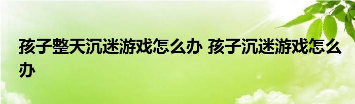 孩子整天沉迷游戏怎么办 孩子沉迷游戏怎么办