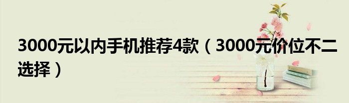 3000元以内手机推荐4款(3000元价位不二选择)