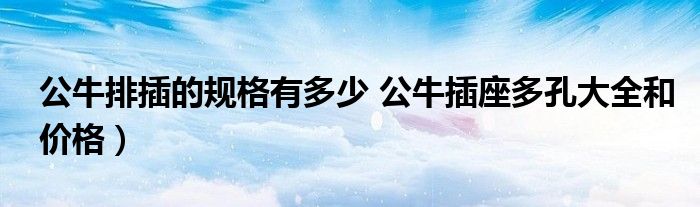 公牛排插的规格有多少 公牛插座多孔大全和价格)