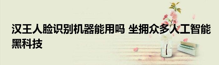 汉王人脸识别机器能用吗 坐拥众多人工智能黑科技