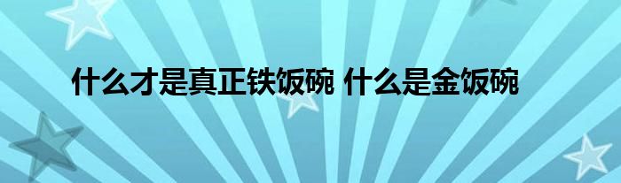 什么才是真正铁饭碗 什么是金饭碗
