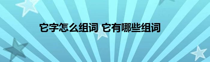 它字怎么组词 它有哪些组词