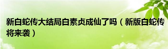 新白蛇传大结局白素贞成仙了吗(新版白蛇传将来袭)