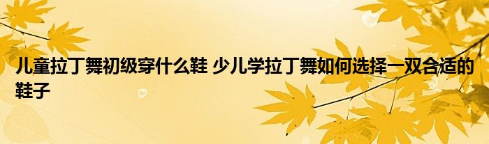 儿童拉丁舞初级穿什么鞋 少儿学拉丁舞如何选择一双合适的鞋子